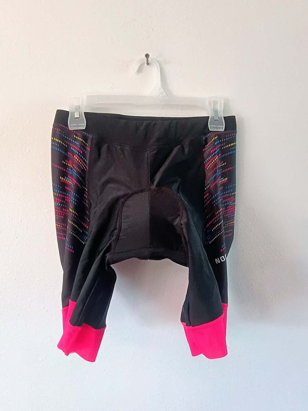 NOOYME Large Padded Cycling Bike Shorts Black Pink Chamois Multicolor Athletic